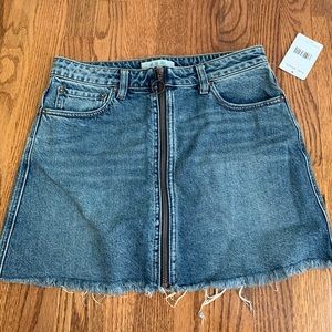 Free people jean zipper skirt